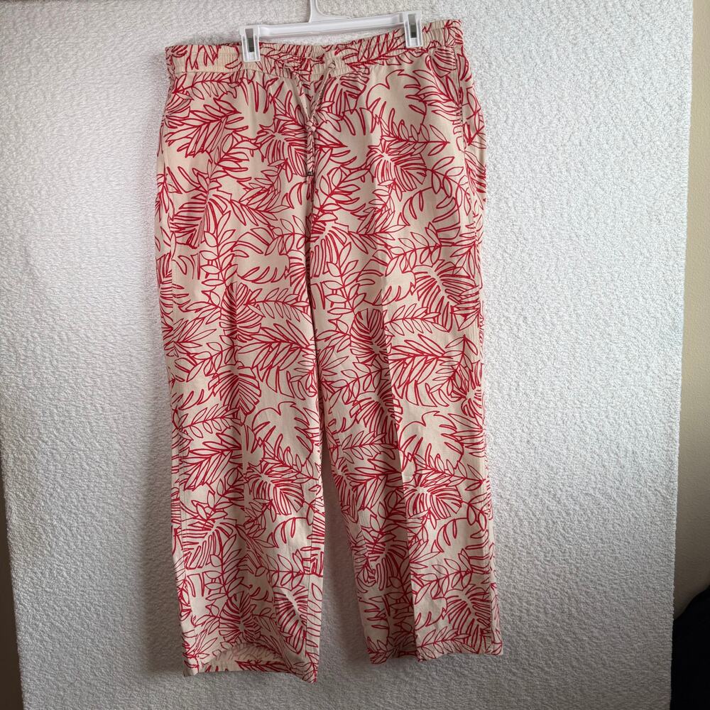 Lane Bryant Pants Womens Plus Size 14/16 Drawstring Linen Blend